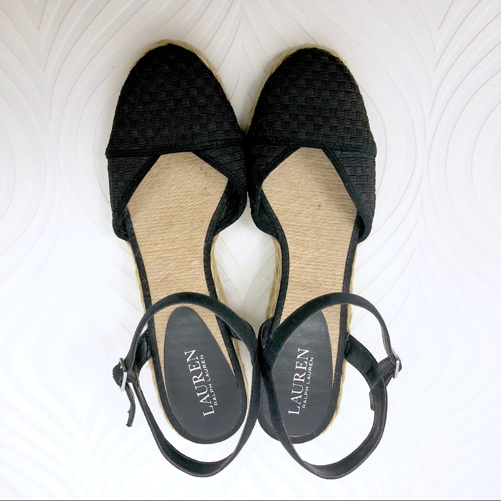 Lauren Ralph Lauren Capricia Black Woven Wedge